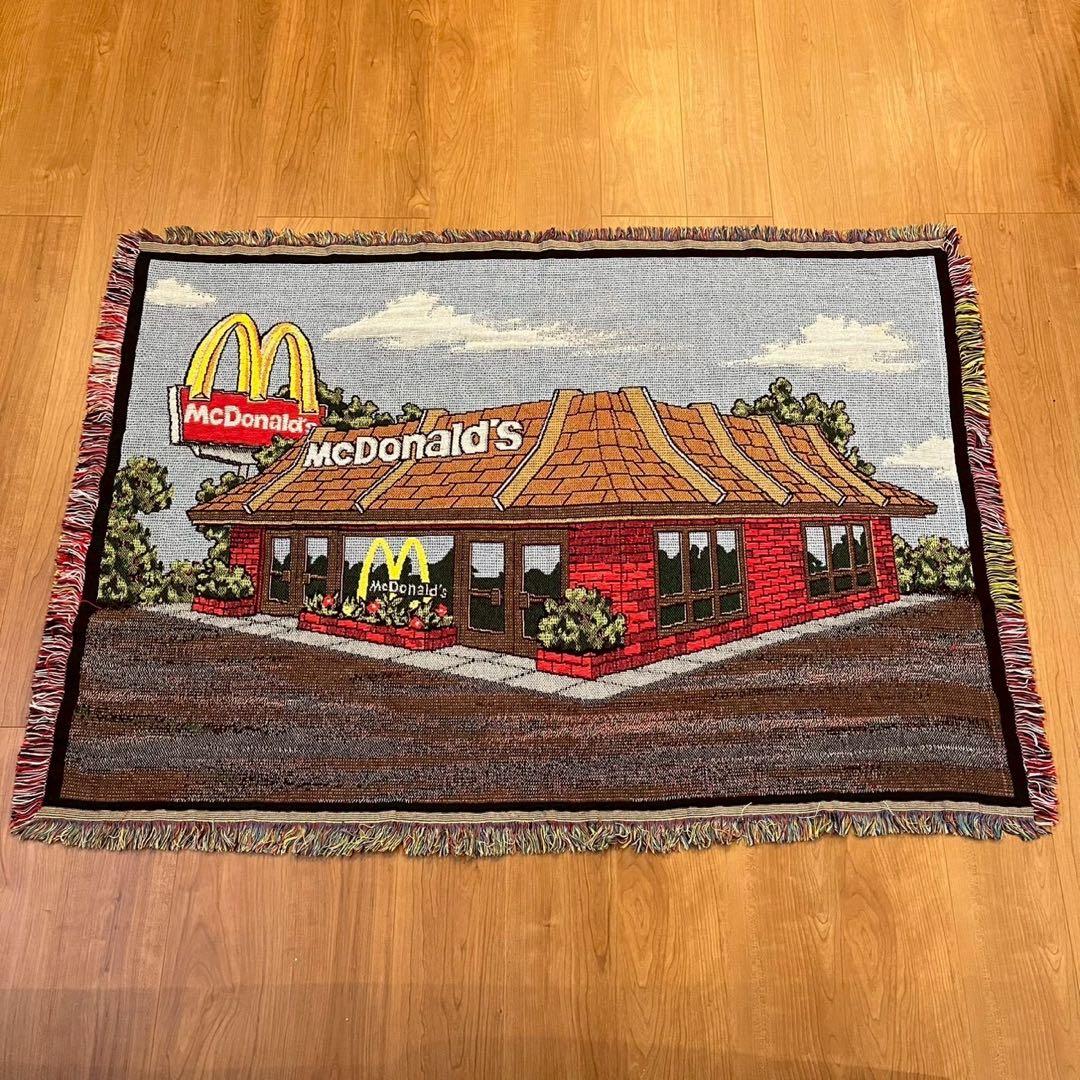 希少　マクドナルド ヴィンテージ ラグ USA製 両面仕様 フリンジ