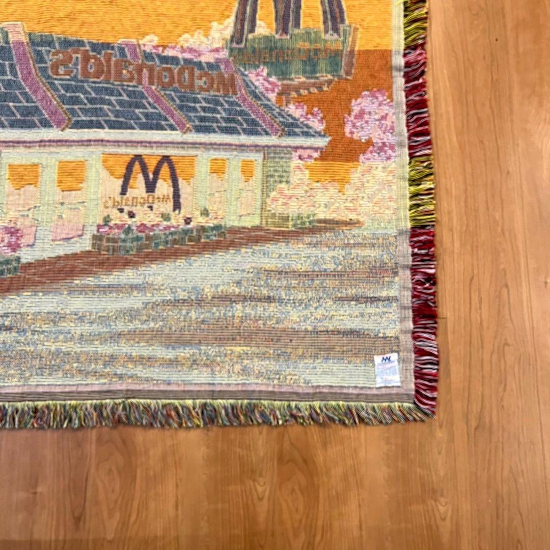 希少　マクドナルド ヴィンテージ ラグ USA製 両面仕様 フリンジ
