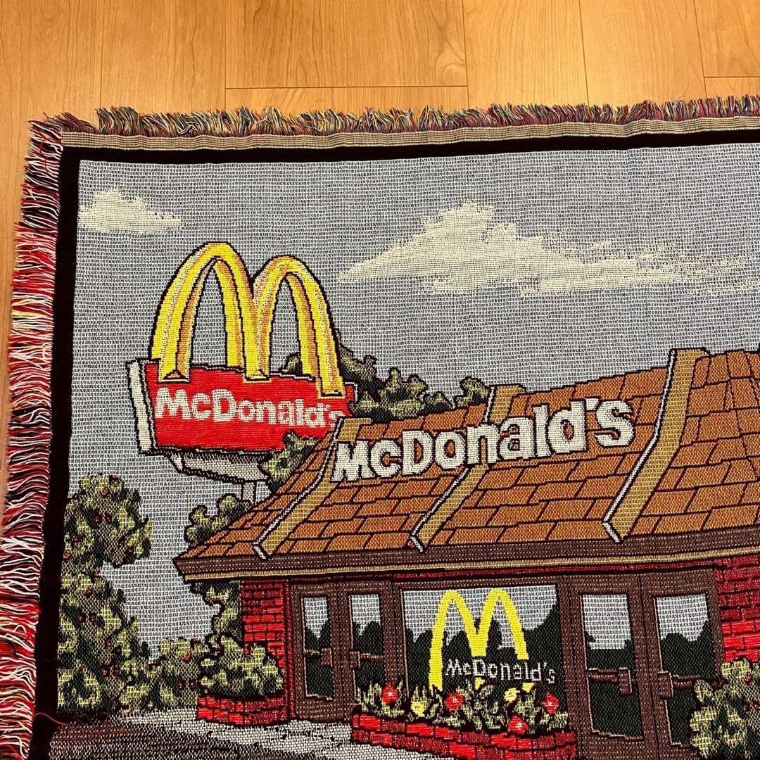 希少　マクドナルド ヴィンテージ ラグ USA製 両面仕様 フリンジ