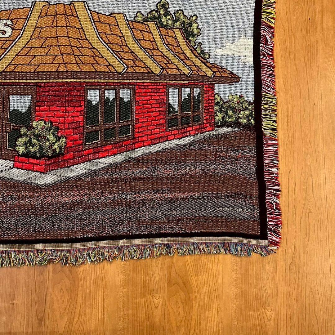 希少　マクドナルド ヴィンテージ ラグ USA製 両面仕様 フリンジ