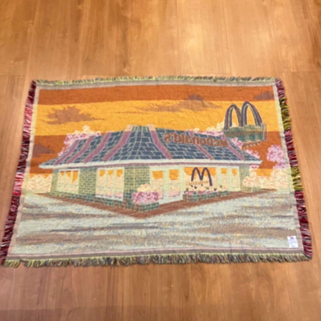 希少　マクドナルド ヴィンテージ ラグ USA製 両面仕様 フリンジ