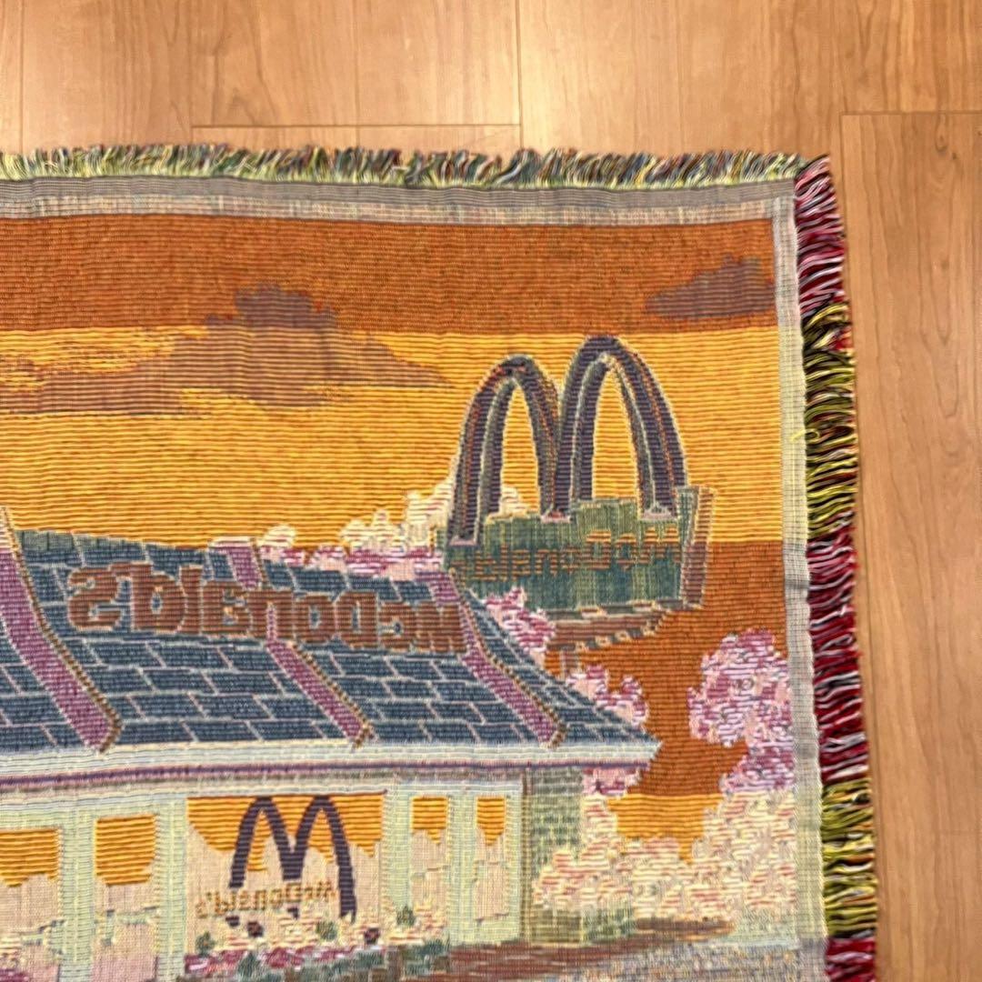 希少　マクドナルド ヴィンテージ ラグ USA製 両面仕様 フリンジ