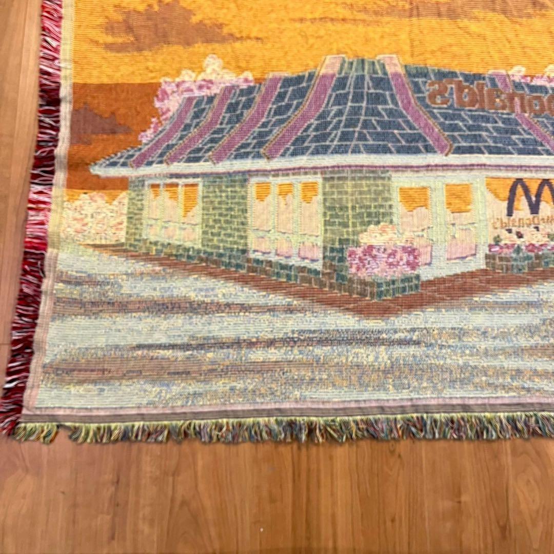 希少　マクドナルド ヴィンテージ ラグ USA製 両面仕様 フリンジ