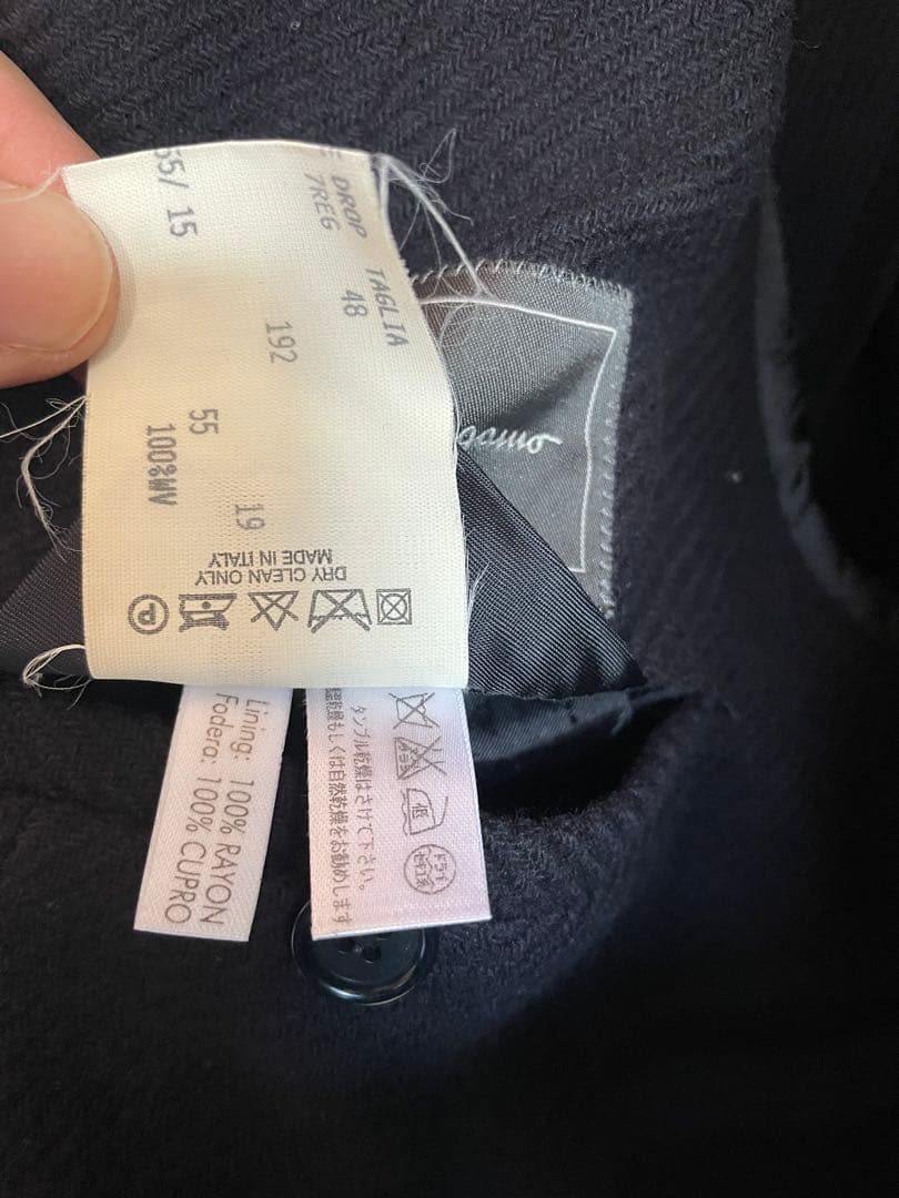 Salvatore Ferragamo チェスターコート ネイビー48 メンズ