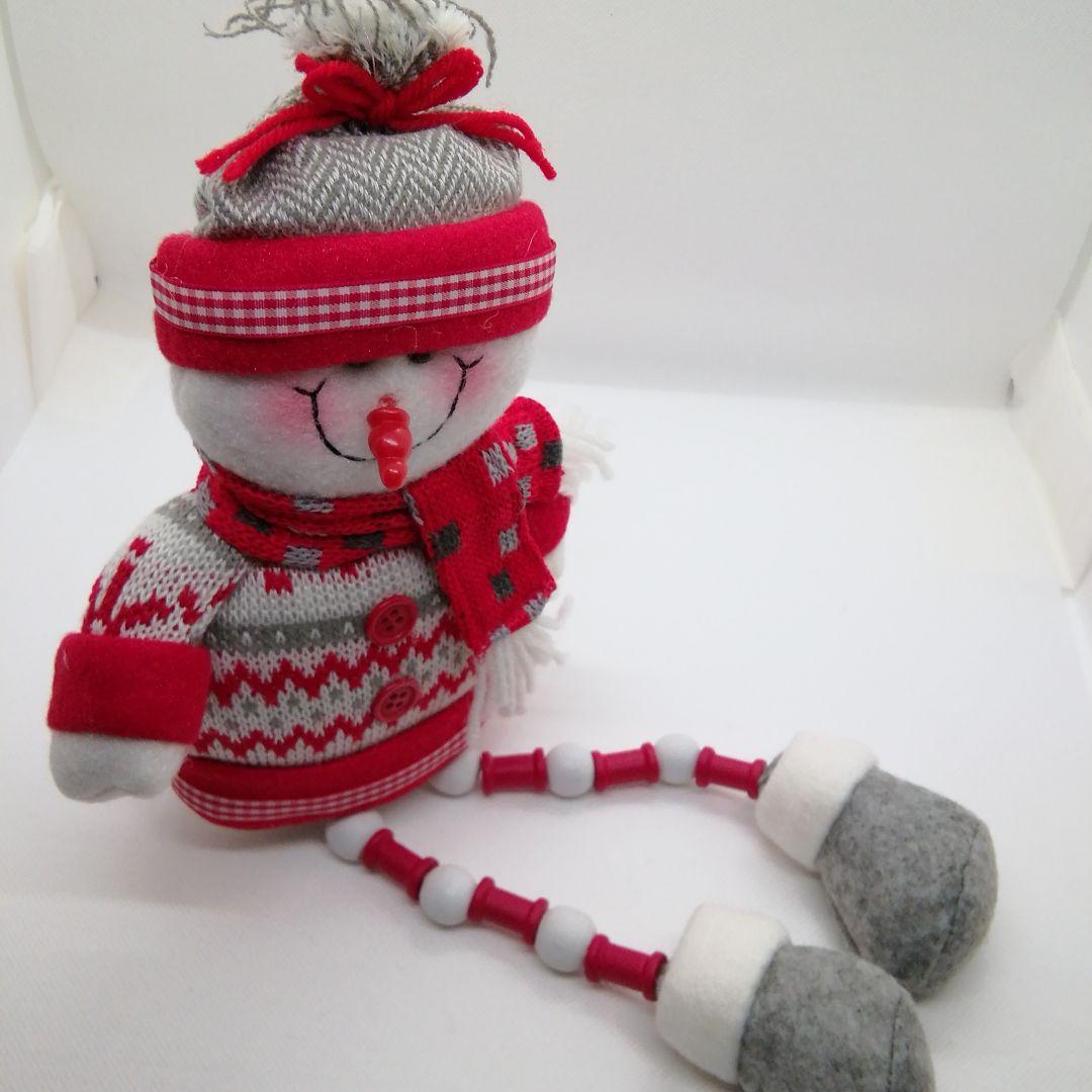 クリスマススノーマン　ラグドール　足ぶらスノーマン置物