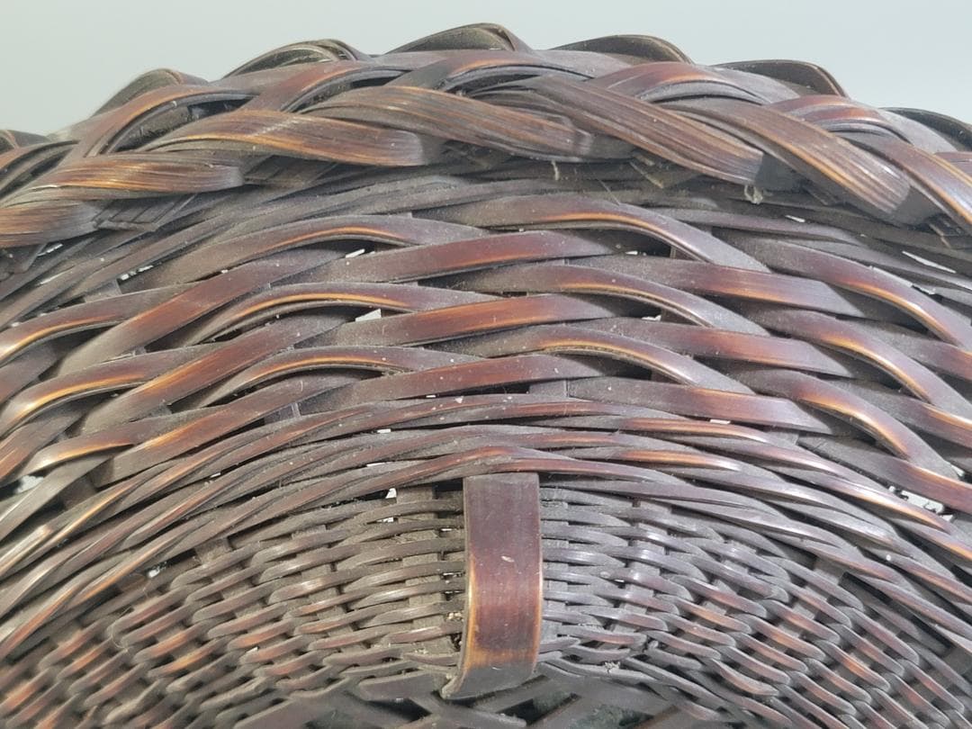 茶道具 竹籠 炭斗 時代物 DT707