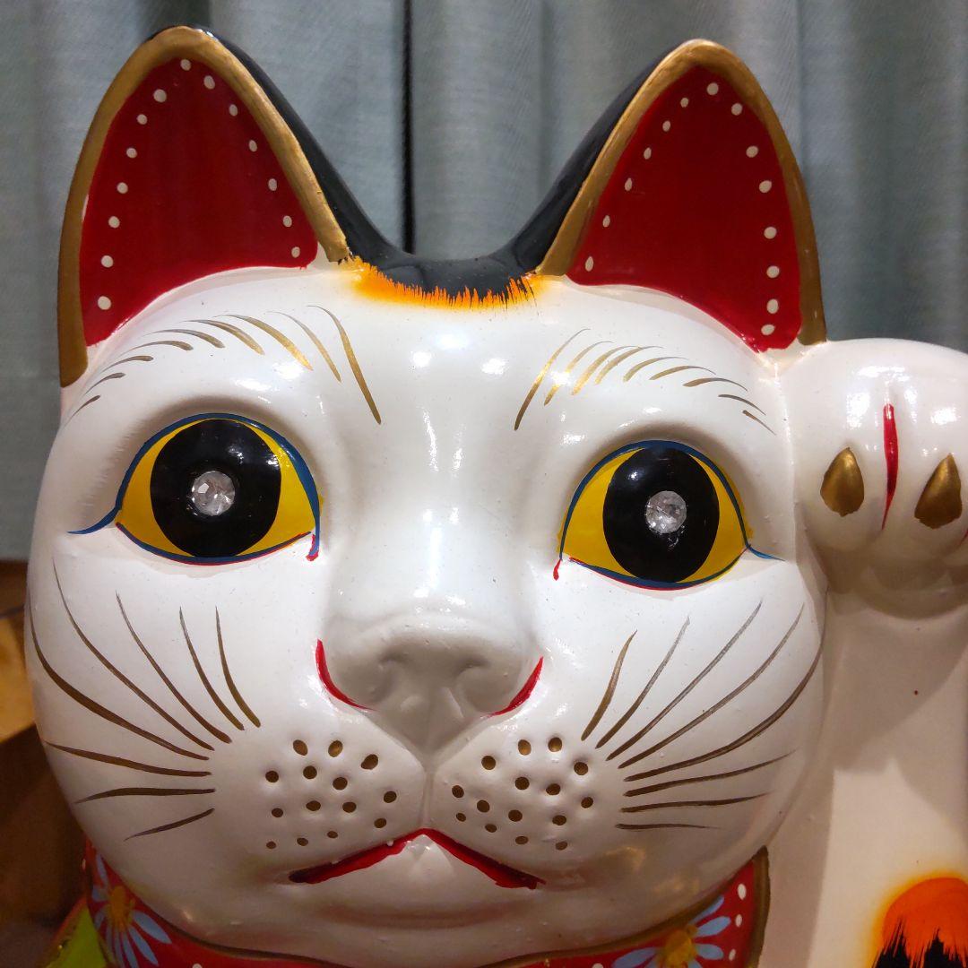 Tokukai公式アカウント05　超特大　白猫　招き猫　まねきねこ　貯金箱