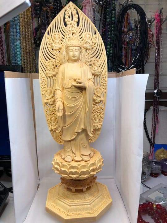 薬師如来菩薩木彫り 置物