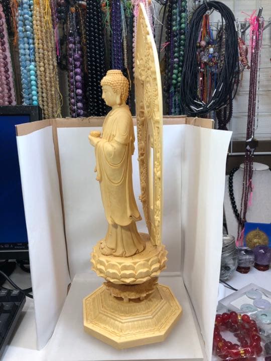 薬師如来菩薩木彫り 置物