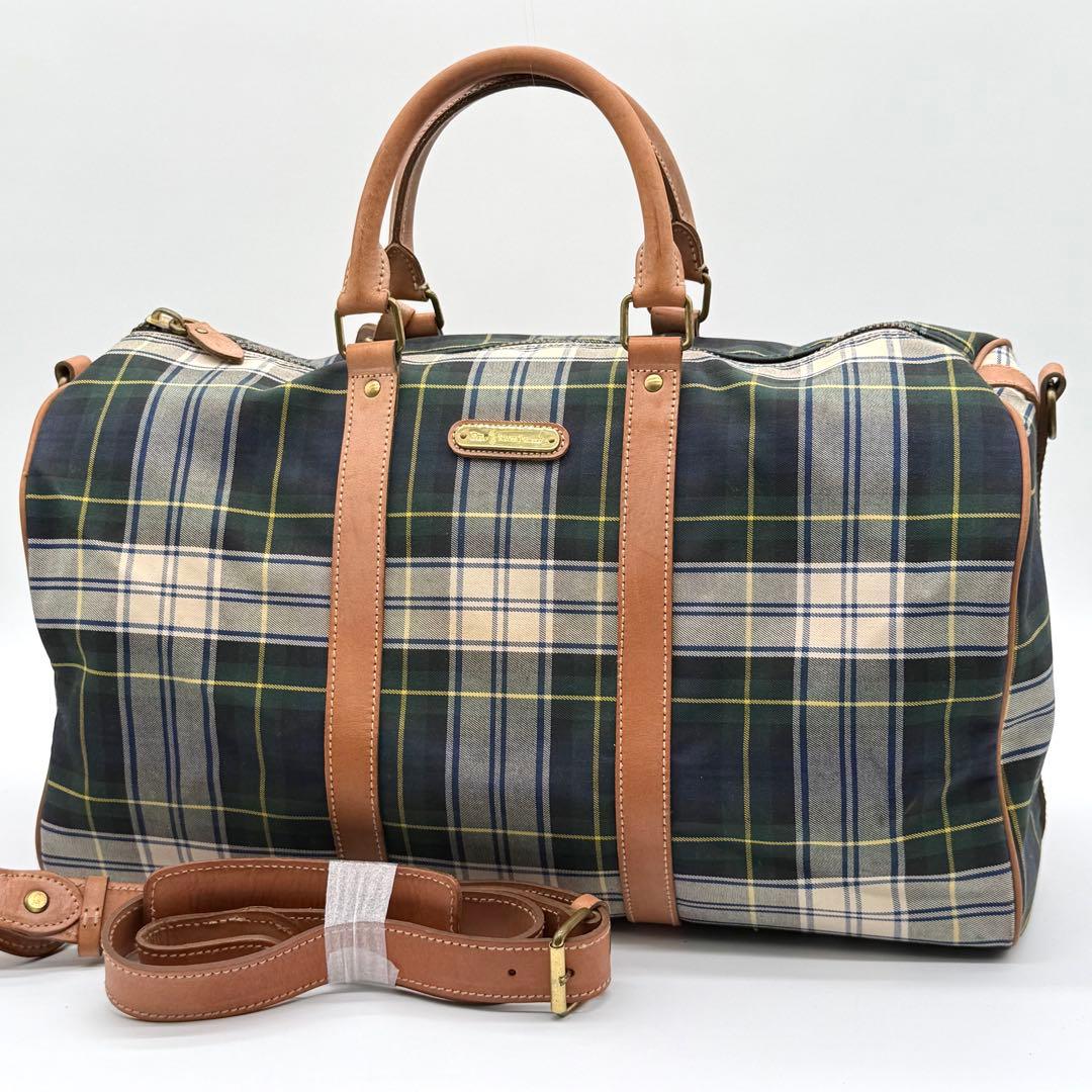 【美品】Ralph Lauren タータンチェック ボストンバッグ 2way