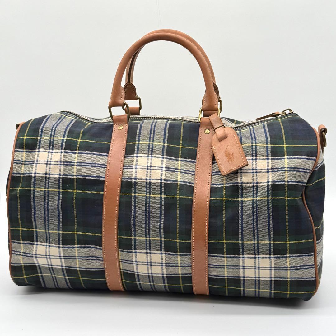 【美品】Ralph Lauren タータンチェック ボストンバッグ 2way