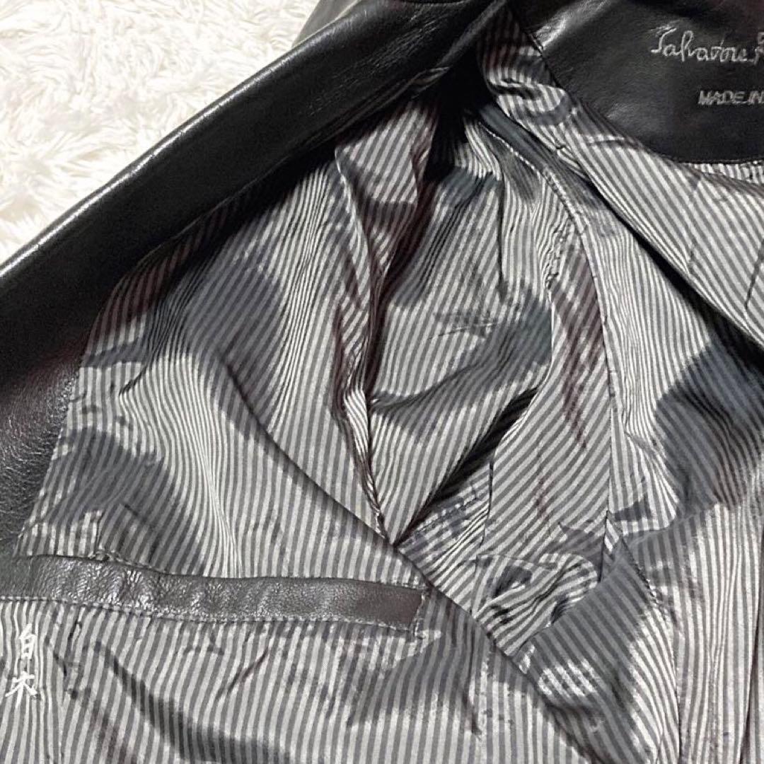 【極美品】Salvatore Ferragamo レザージャケット 本革 羊 黒