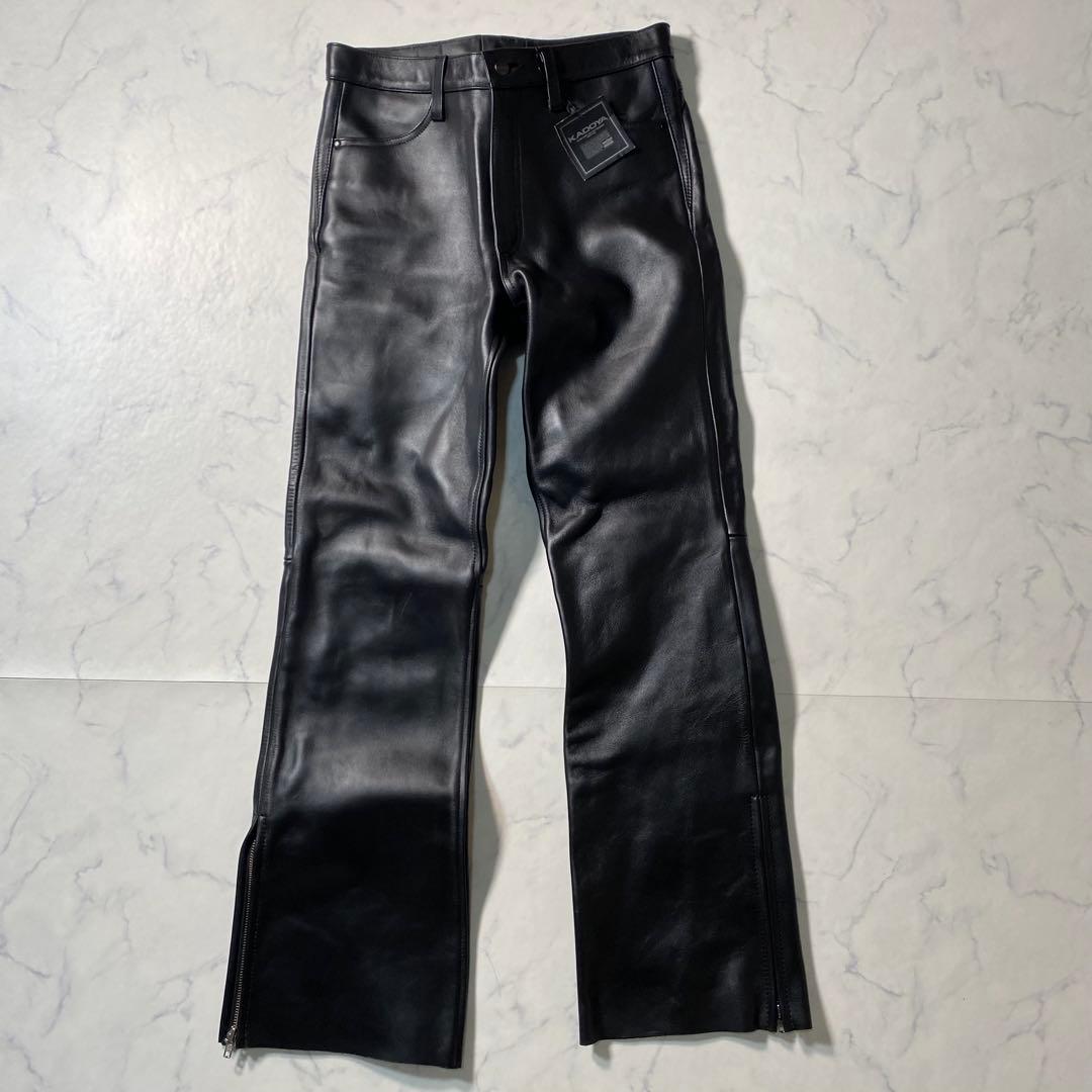 新品未使用】カドヤ　レザーパンツ　サイズ33　カウレザー　タグ付き　Lサイズ相当