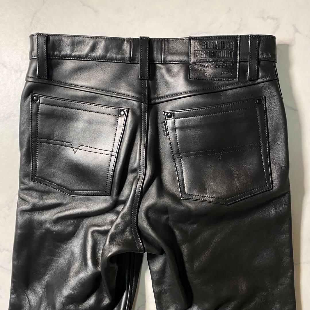 新品未使用】カドヤ　レザーパンツ　サイズ33　カウレザー　タグ付き　Lサイズ相当