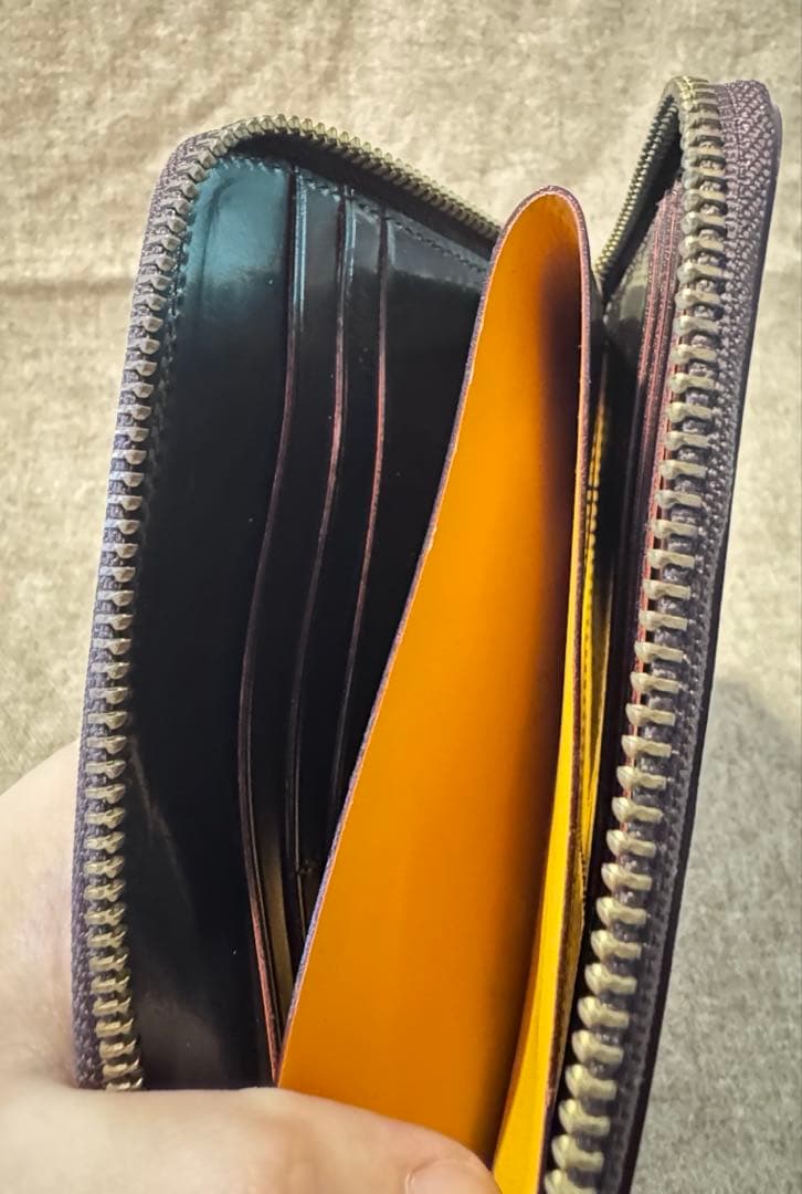 GANZO L字ファスナー長財布 ブラウン