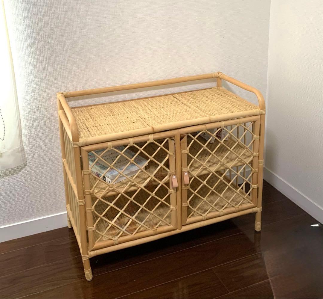 【momonatural】ラタンキャビネット(シェルフ・棚)