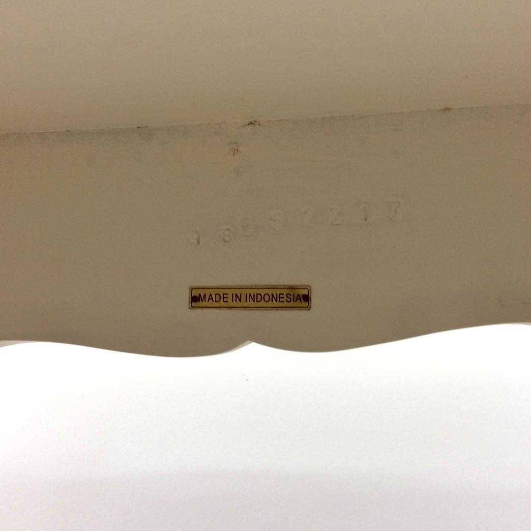 ダイニングテーブル ホワイト 猫脚 アンティーク ロココ調 引き出し付