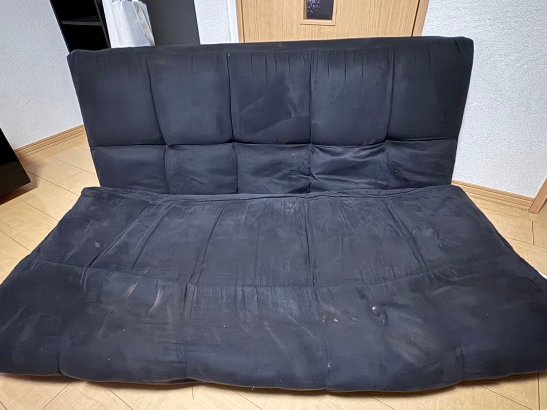 2人掛けソファベッド 黒