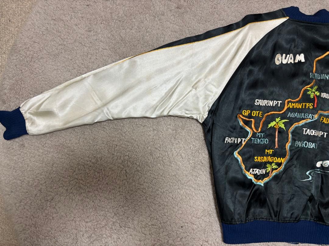 50s 60s ビンテージスカジャン 虎 鷲刺繍　グアム