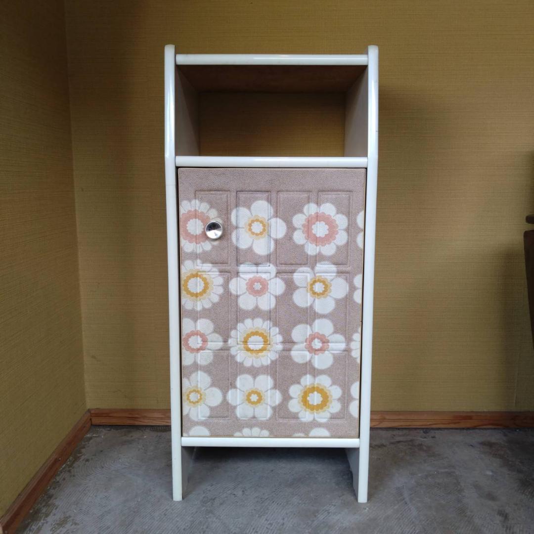 電話台　昭和レトロ　レトロポップ　花柄　収納