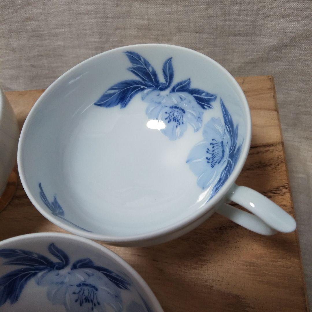 ヴィンテージ 深川製磁 カップソーサー 高台 クリスマスローズ