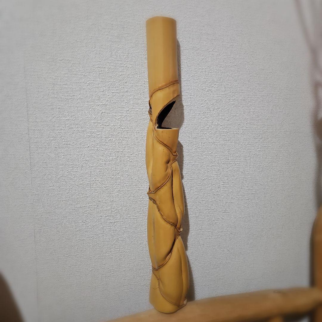 亀甲竹　竹花入れ　 掛け花入れ