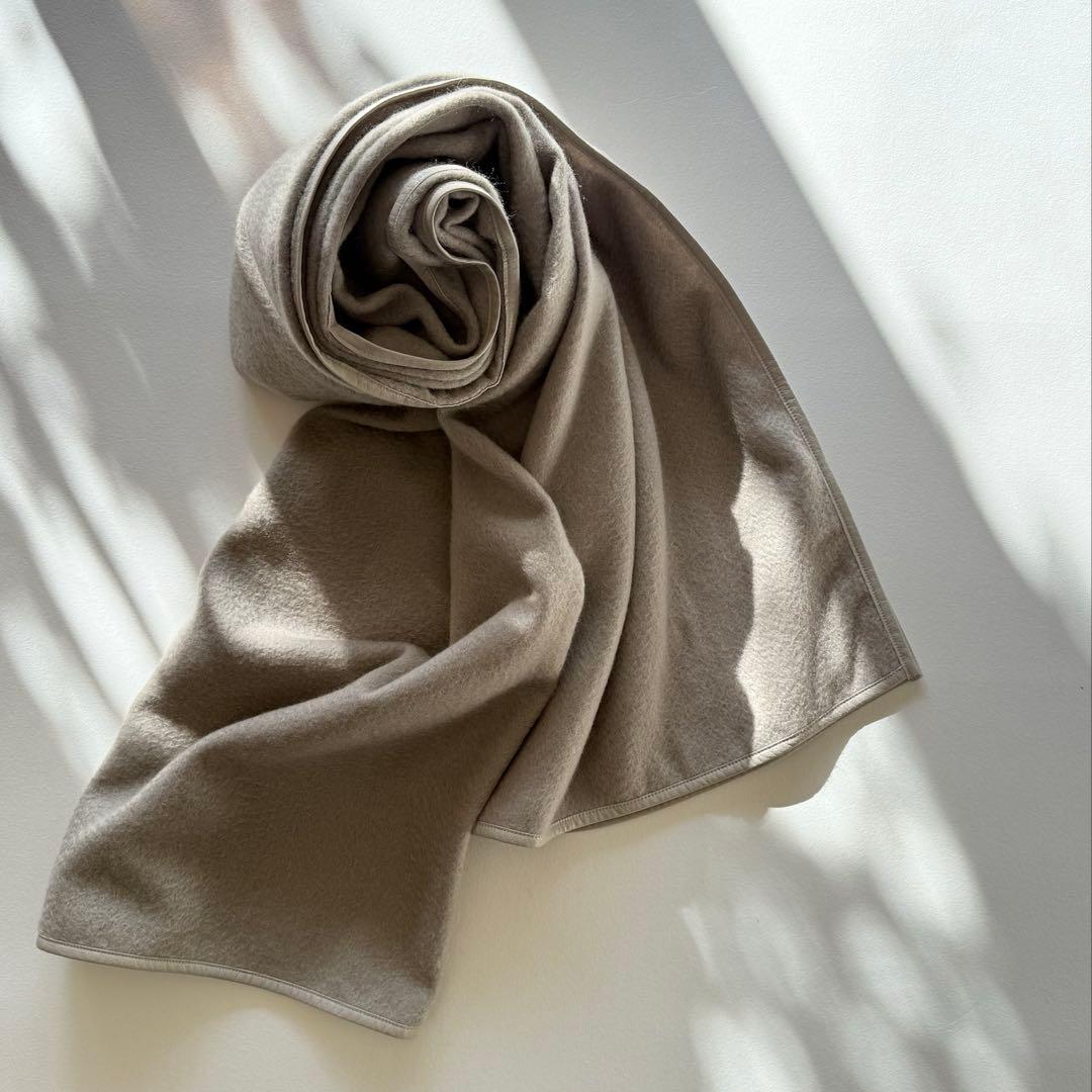 ASAUCE MELER レザートリミング カシミヤ ストール