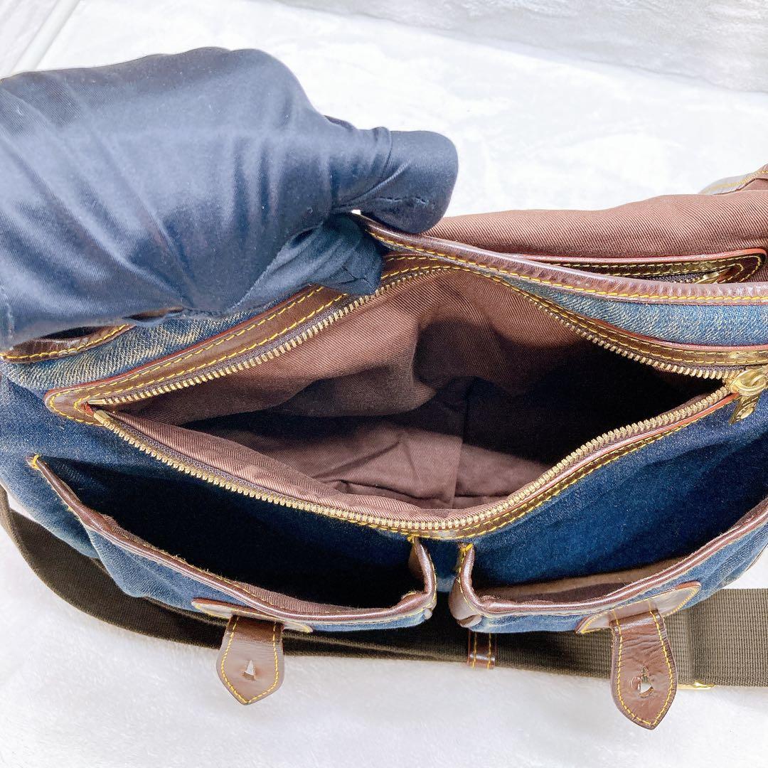 ✨美品✨ハンティングワールド メッセンジャーバッグ デニム ショルダー 大容量