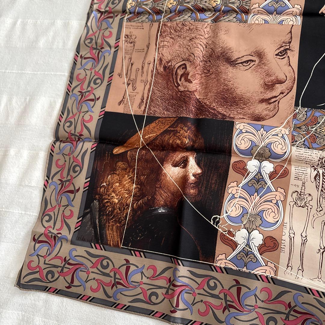 レオナルドダヴィンチ　シルク　スカーフ　Leonardo da Vinci 絵画