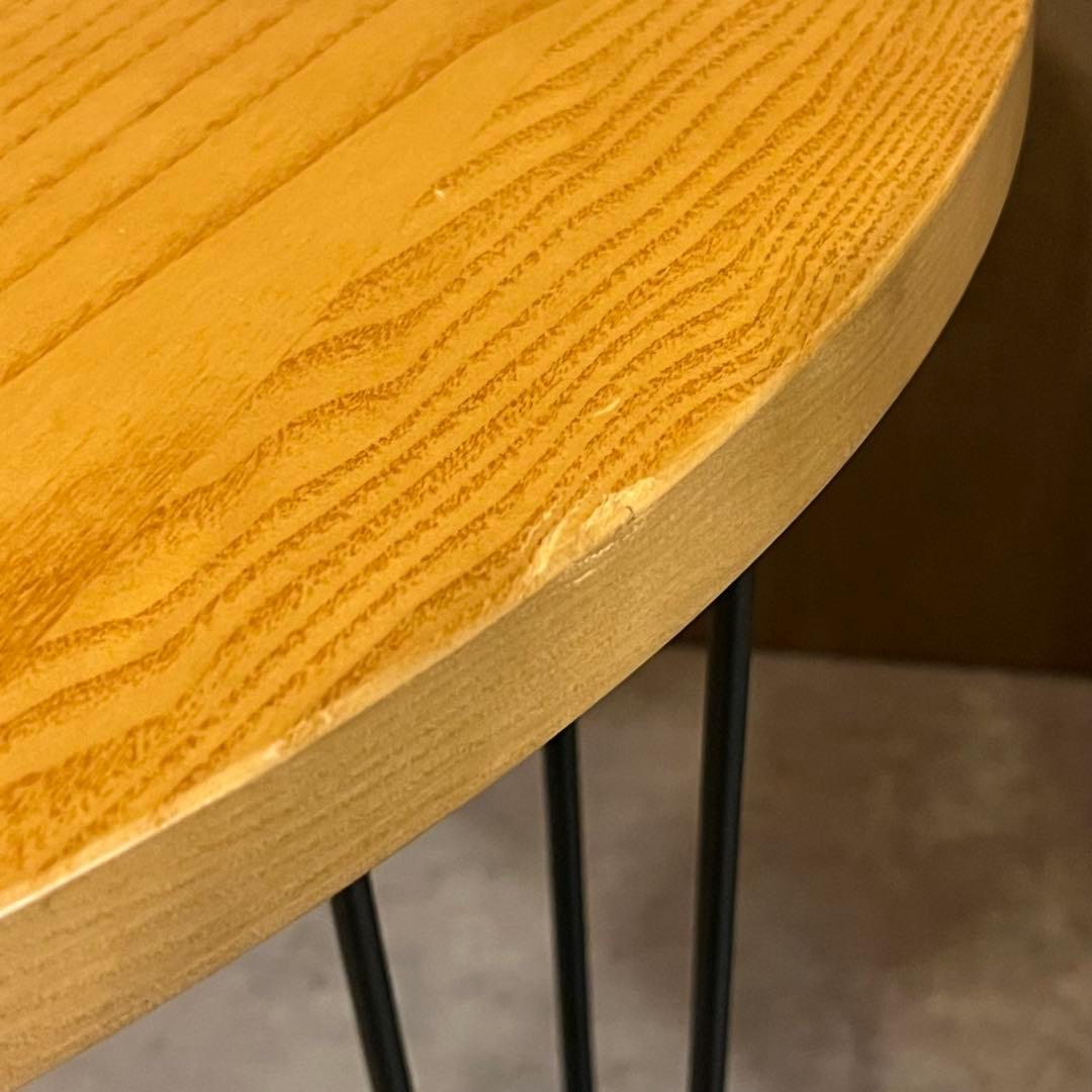 ラウンド ダイニング テーブル ナチュラル スチール 丸 円形 72cm