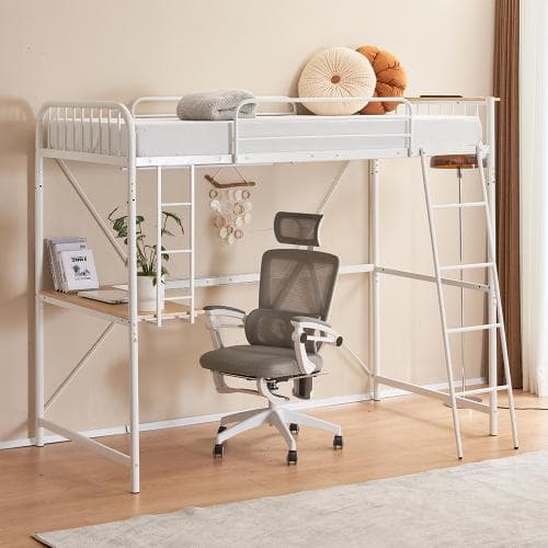 システムベット ロフトベッド シングル コンセント付き デスク付き 耐荷重120