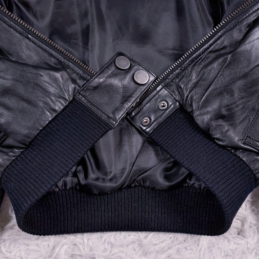SLY　ラムレザージャケット　羊革　短丈　リブ　ブラック　S〜M