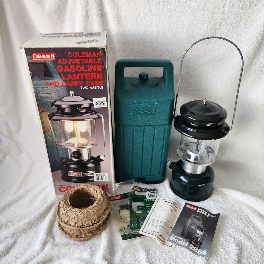 【美品】アメリカ産 コールマン ランタン ツーマントル ガソリン 付属品付き