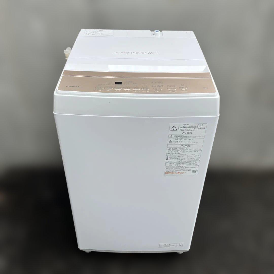 【美品】TOSHIBA 全自動洗濯機 6kg ピュアホワイトAW-6GA4