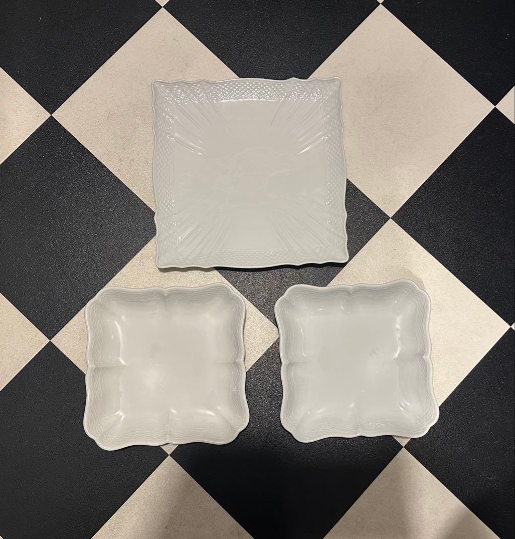 RIchard Ginori リチャードジノリ　ベッキオホワイト　正方形皿3枚