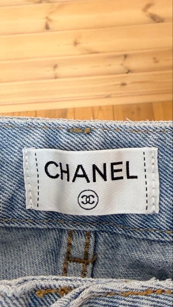 CHANEL ヴィンテージ デニム CCロゴ刺繍 Y2K イタリア製 サイズ34