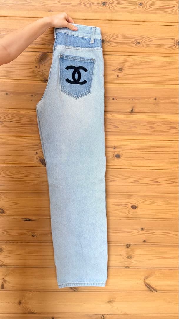 CHANEL ヴィンテージ デニム CCロゴ刺繍 Y2K イタリア製 サイズ34
