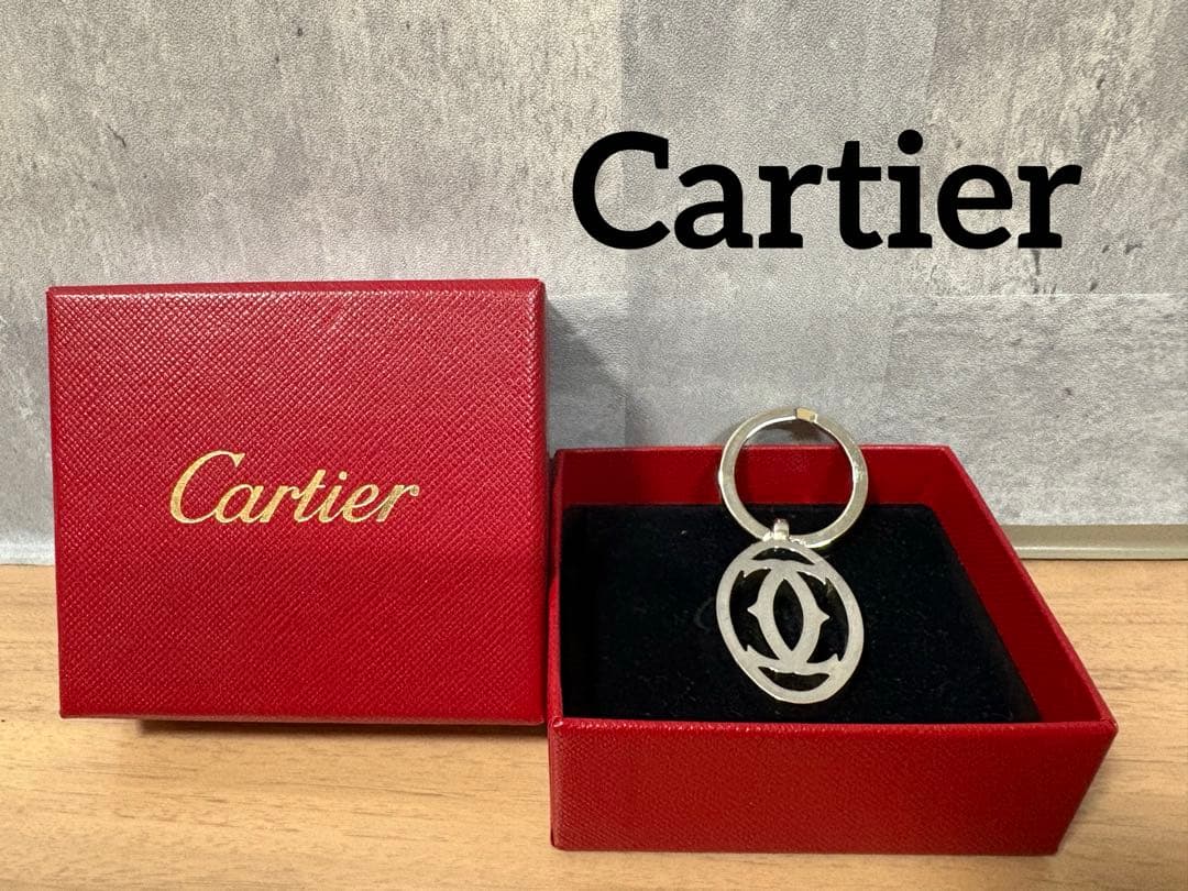 カルティエ Cartier ロゴチャーム キーリング キーホルダー