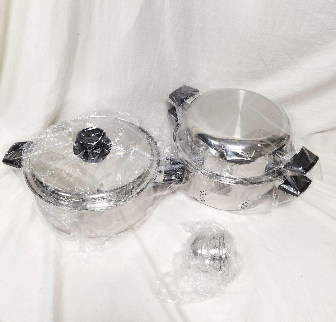 専用ロイヤルクイーン 新品 6QT 蓋付き と付属品セット IH対応@