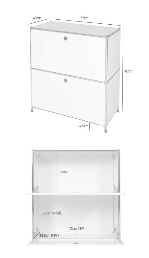 MARKET B(マーケットビー)シンプルモジュールキャビネット２段 ホワイト