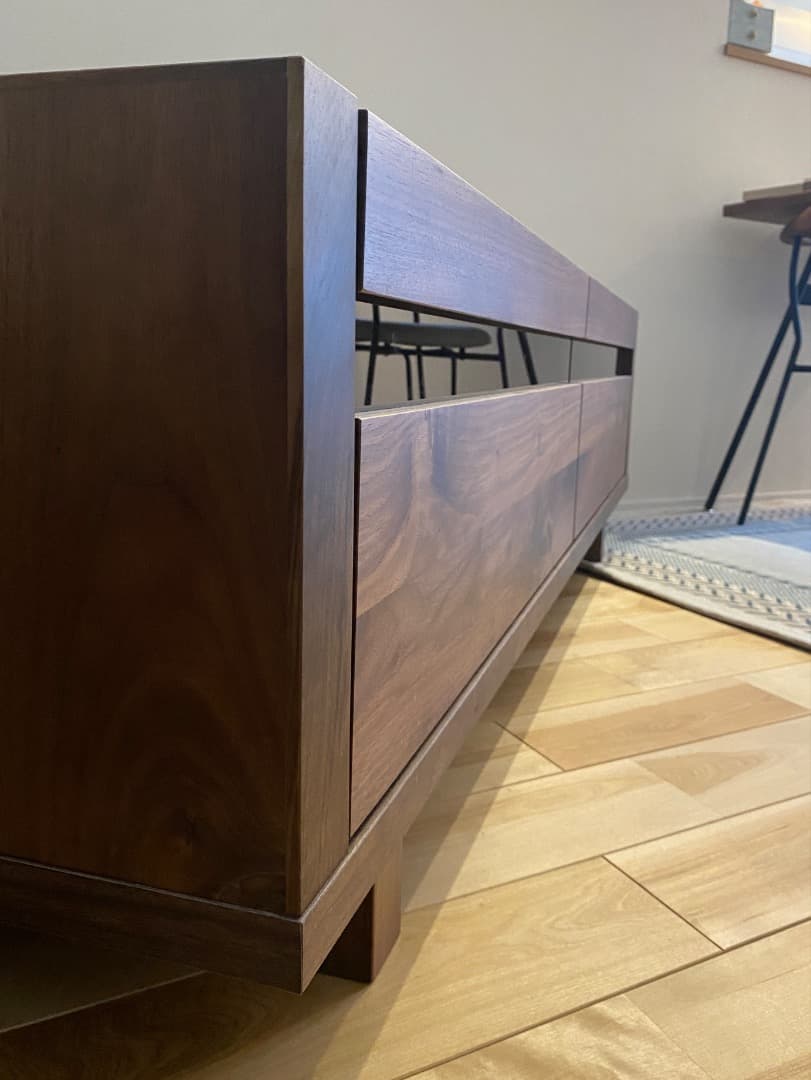 【美品】ウォールナット無垢材 関家具 テレビ台 150cm 引き出し付き