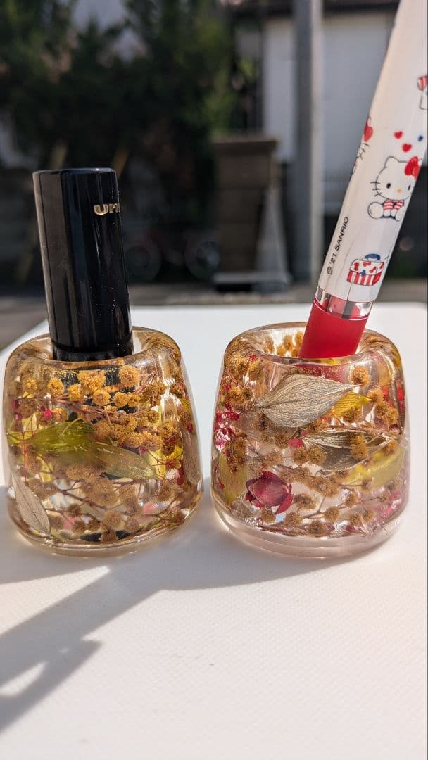 14☆赤薔薇固まるハーバニウムの印鑑立て