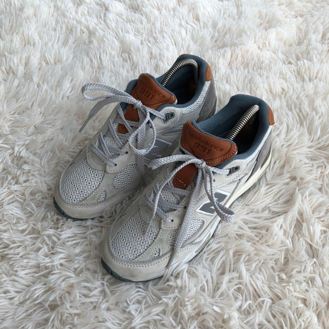 イングランド製NEW BALANCEニューバランス991スニーカーホワイトグレー
