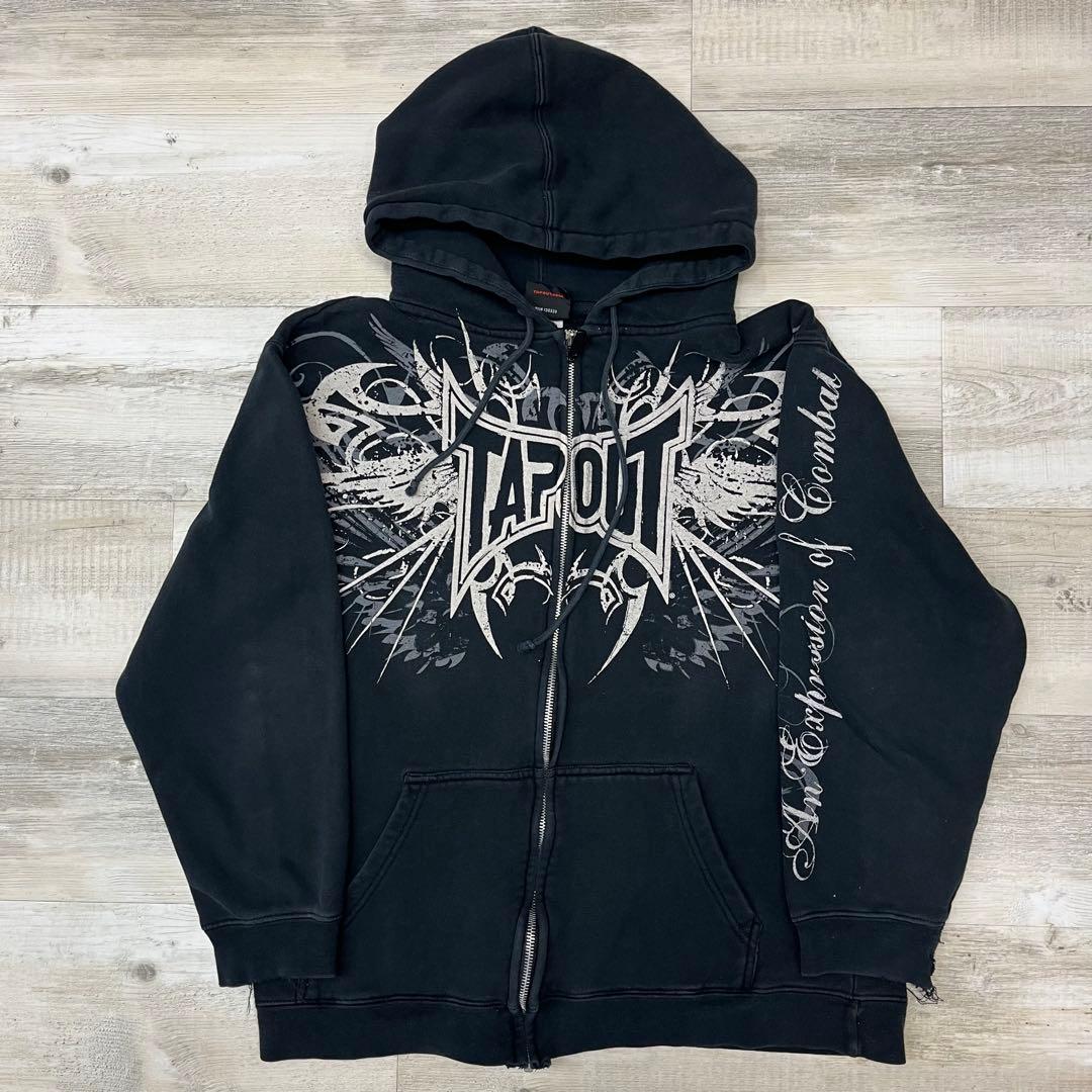 す*)様 古着 TAPOUT フルジップ パーカー M ブラック スウェット