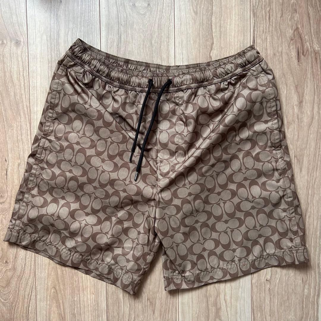 美品　コーチ　coach メンズ　スイムウェア　水着　ショーツ　総柄　M