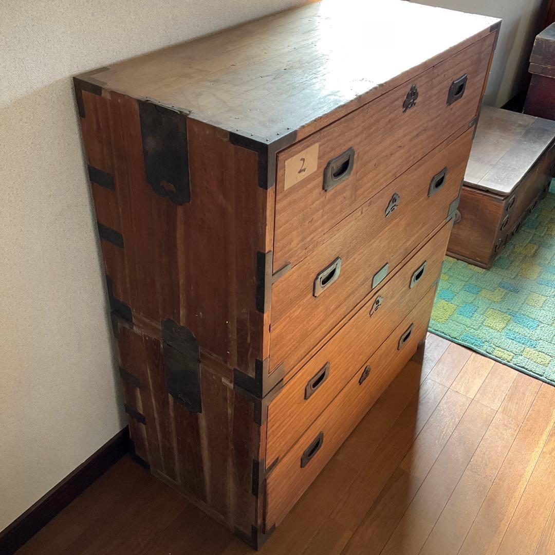 昭和家具　木製箪笥 4段 伝統的な和風デザイン　②