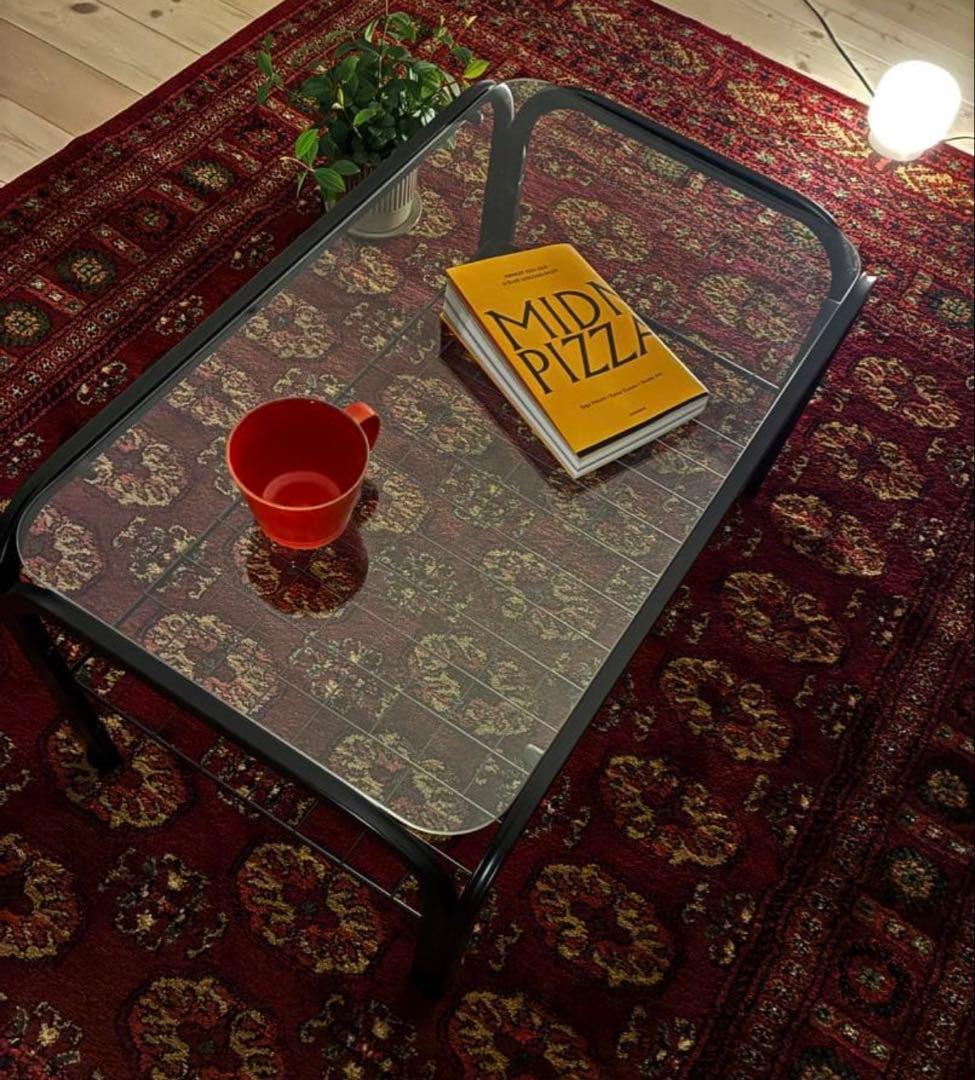 【美品】ミッドセンチュリー　ガラステーブル　レトロ　スペースエイジ