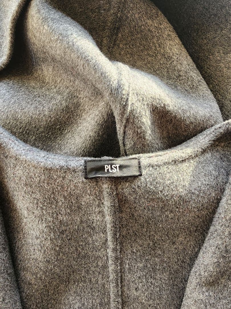 [PLST] ウールブレンドリバーフーディーロングコート DARK GRAY M