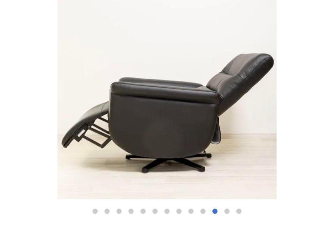 断*茶様 電動リクライニングチェア本革 ブラック