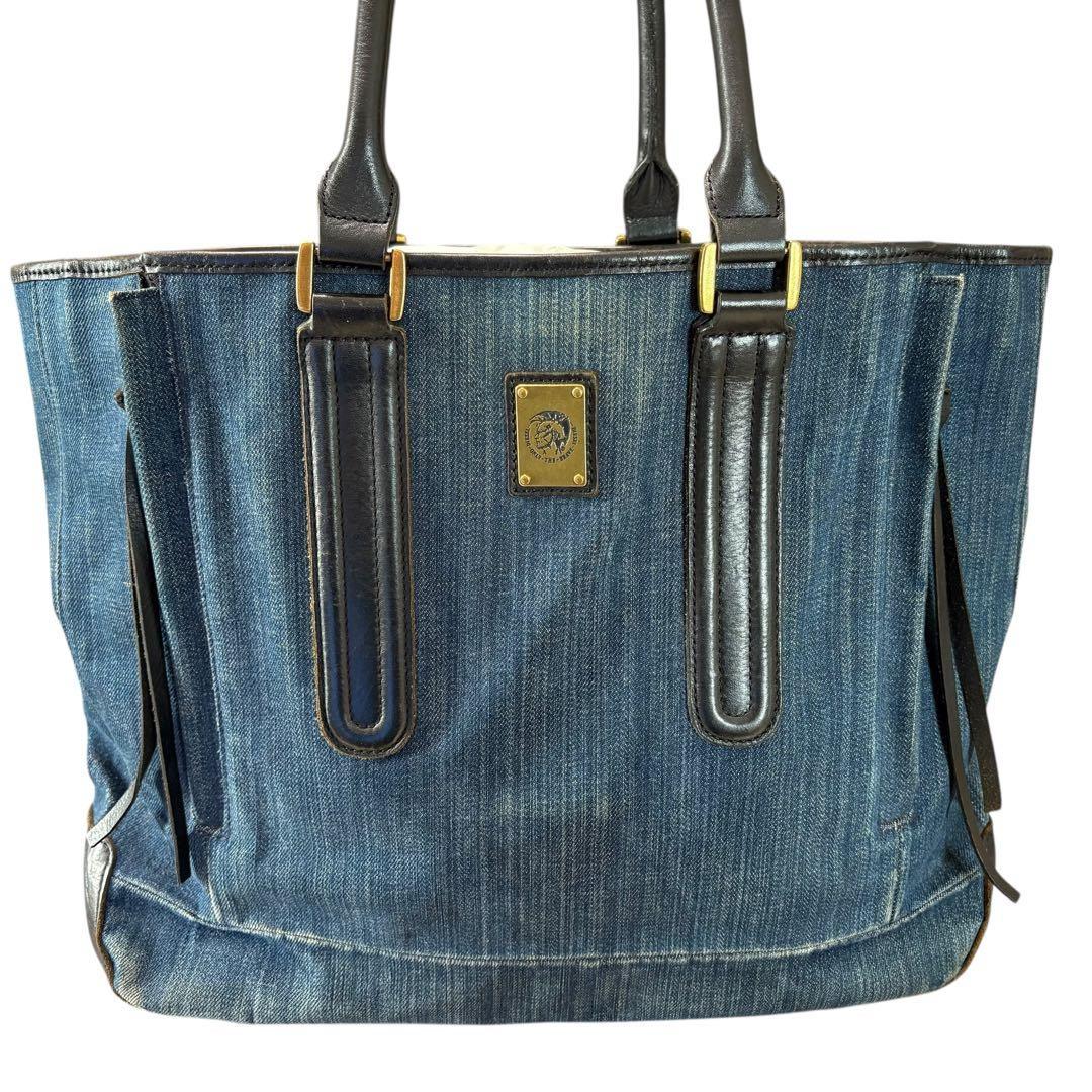 DIESEL　ディーゼル　トートバッグ　デニム　A4　レザー 本革　ハンドバッグ